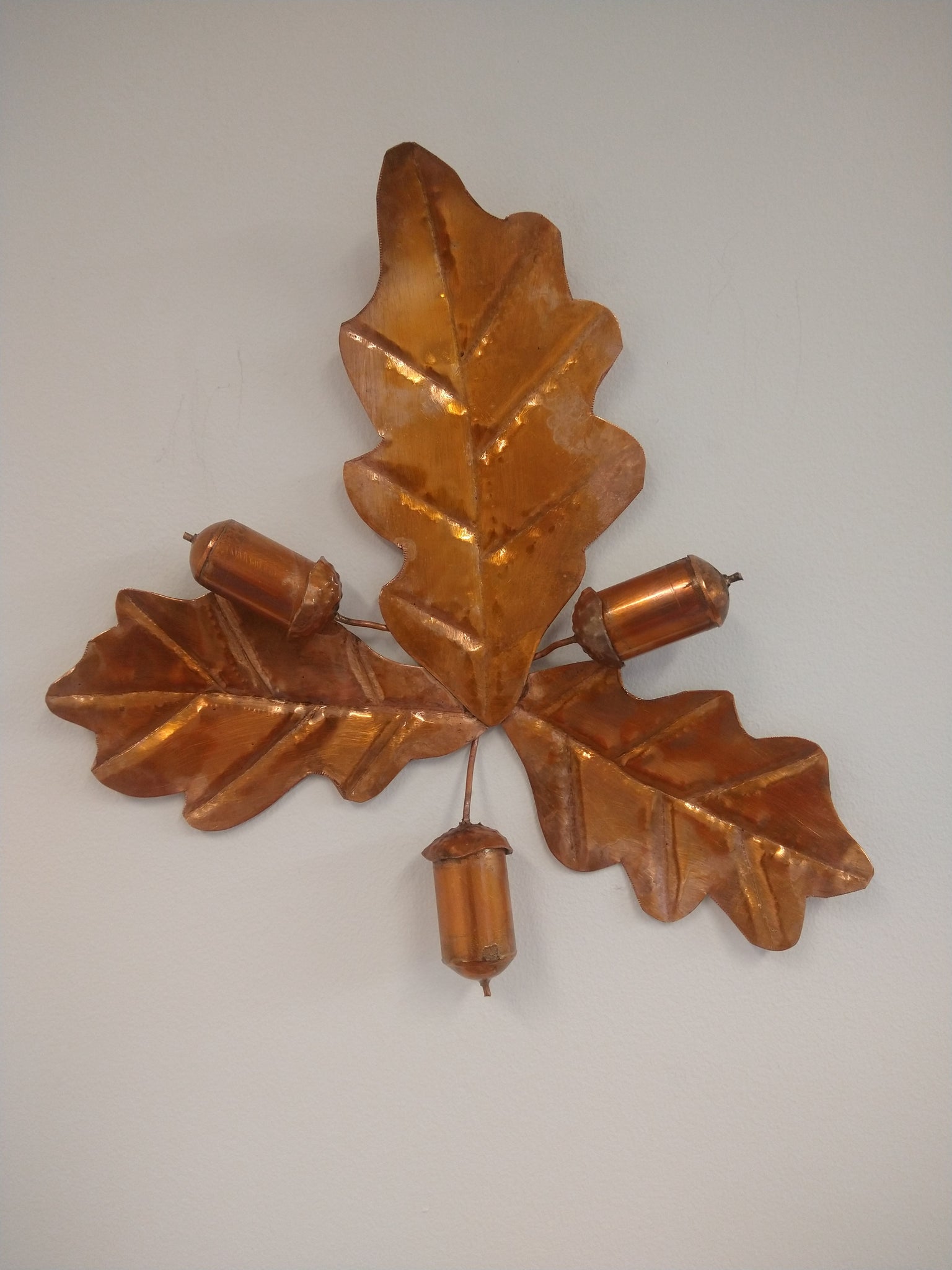 Copper leaves and acorns