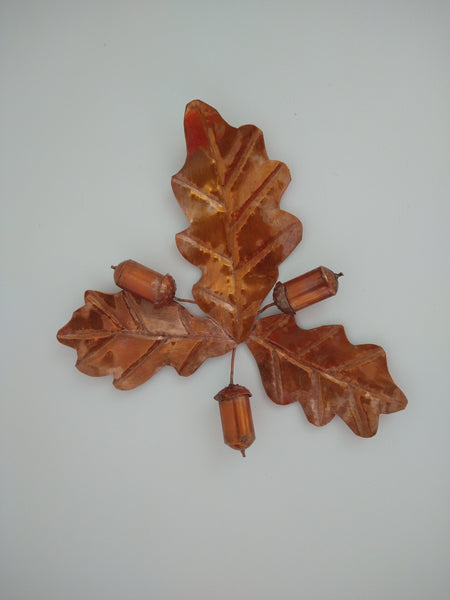 Copper leaves and acorns