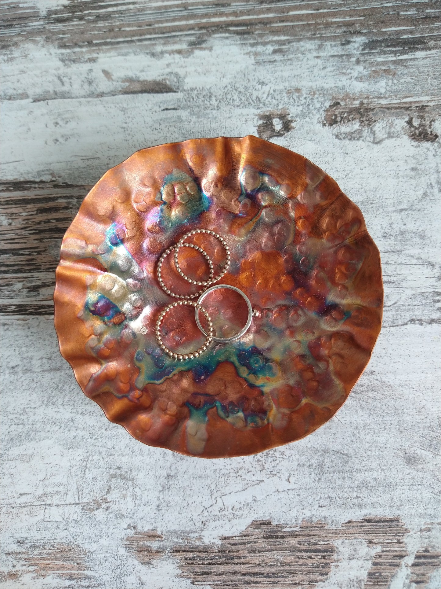 Handmade small hammered copper bowl - Deshca Designs