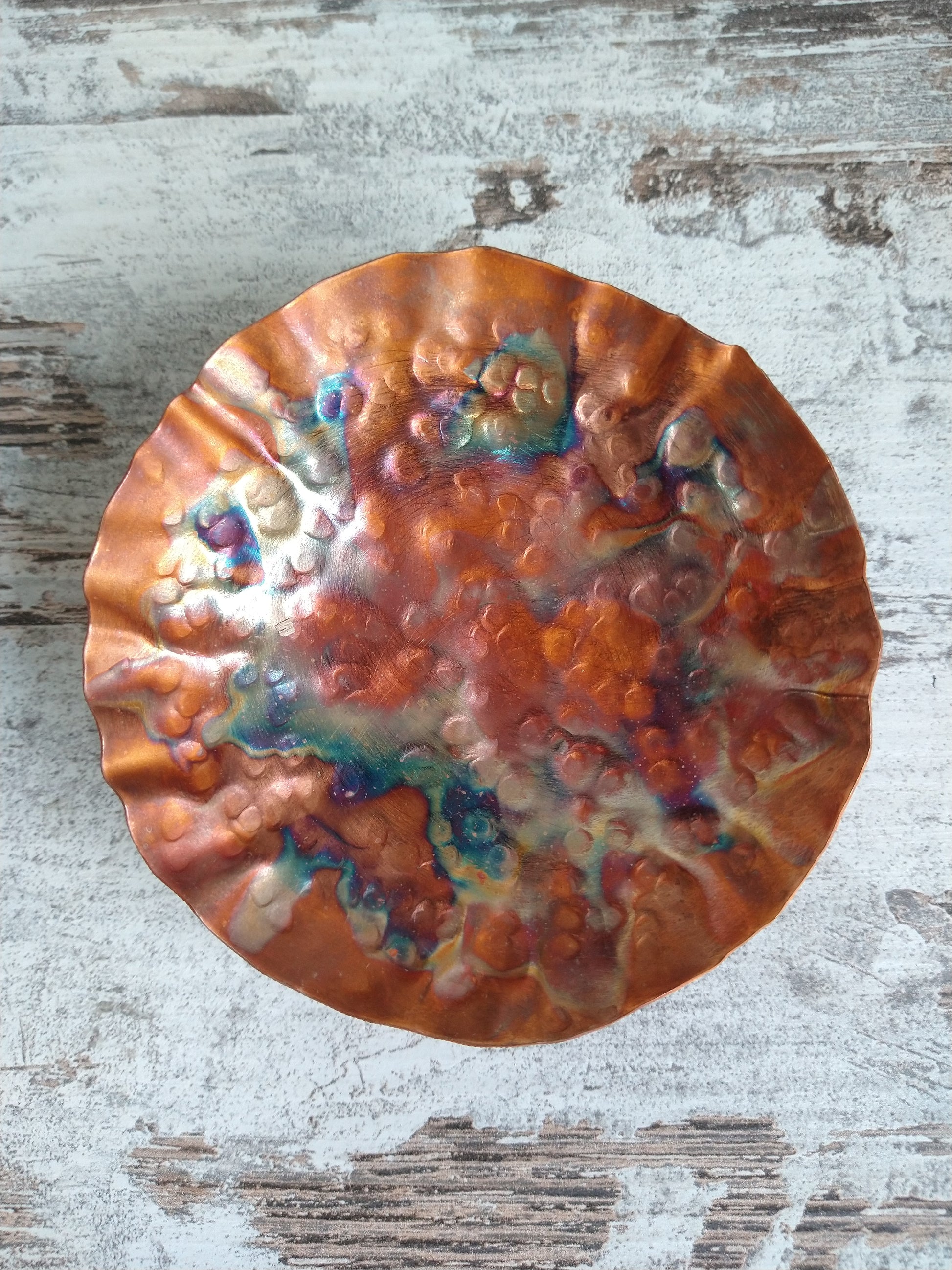 Handmade small hammered copper bowl - Deshca Designs