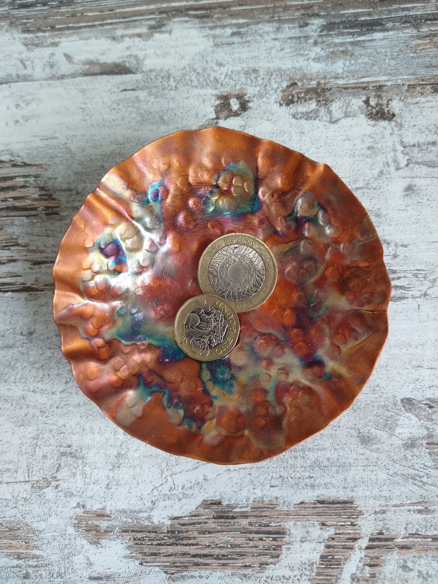 Handmade small hammered copper bowl - Deshca Designs