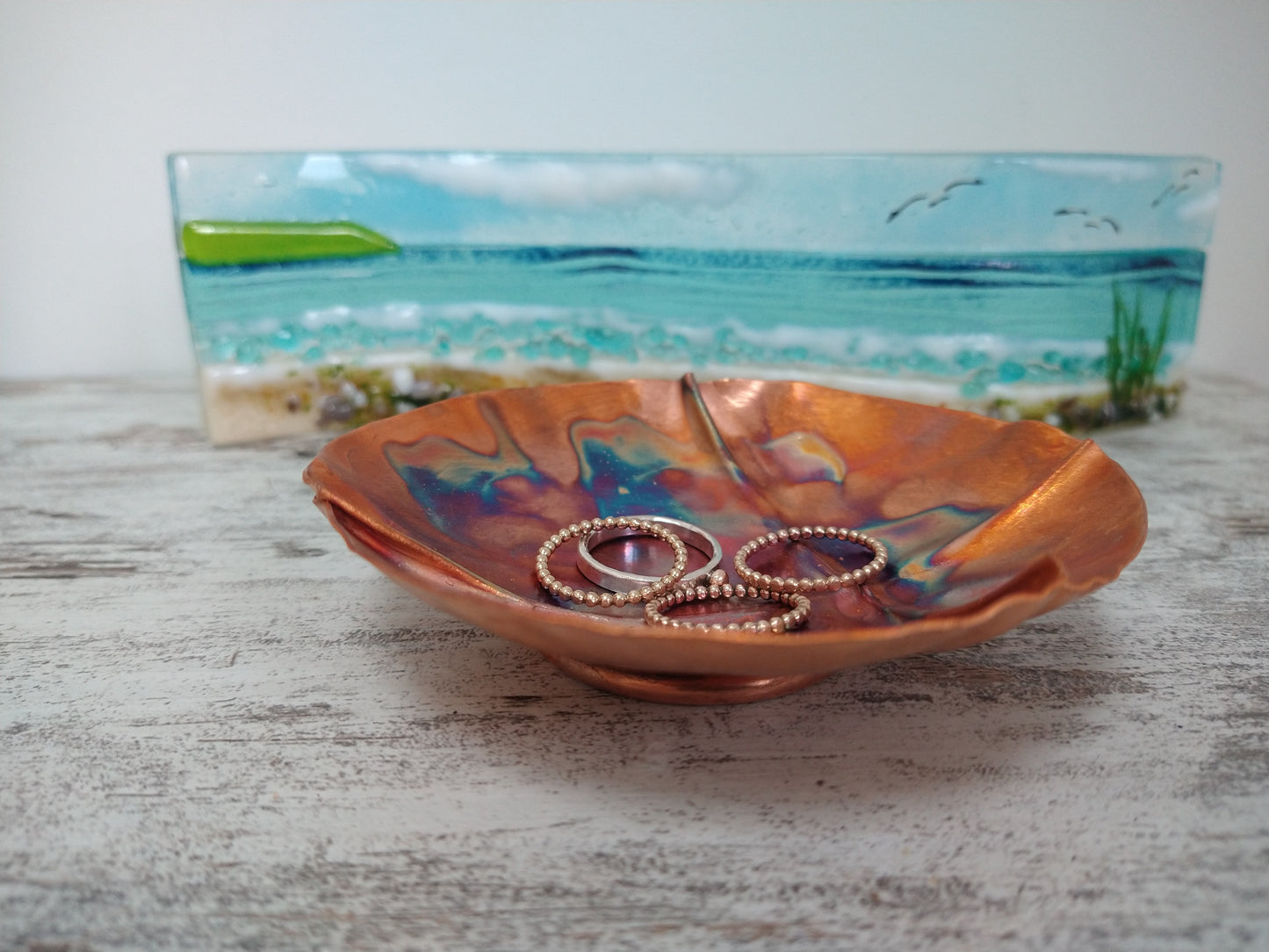 Handmade small fold formed copper bowl - Deshca Designs