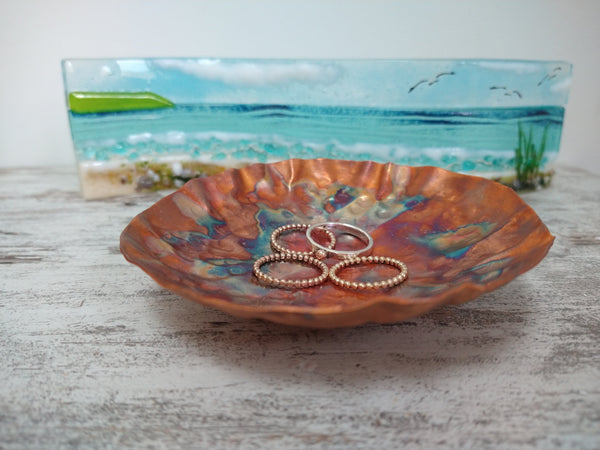 Handmade small hammered copper bowl