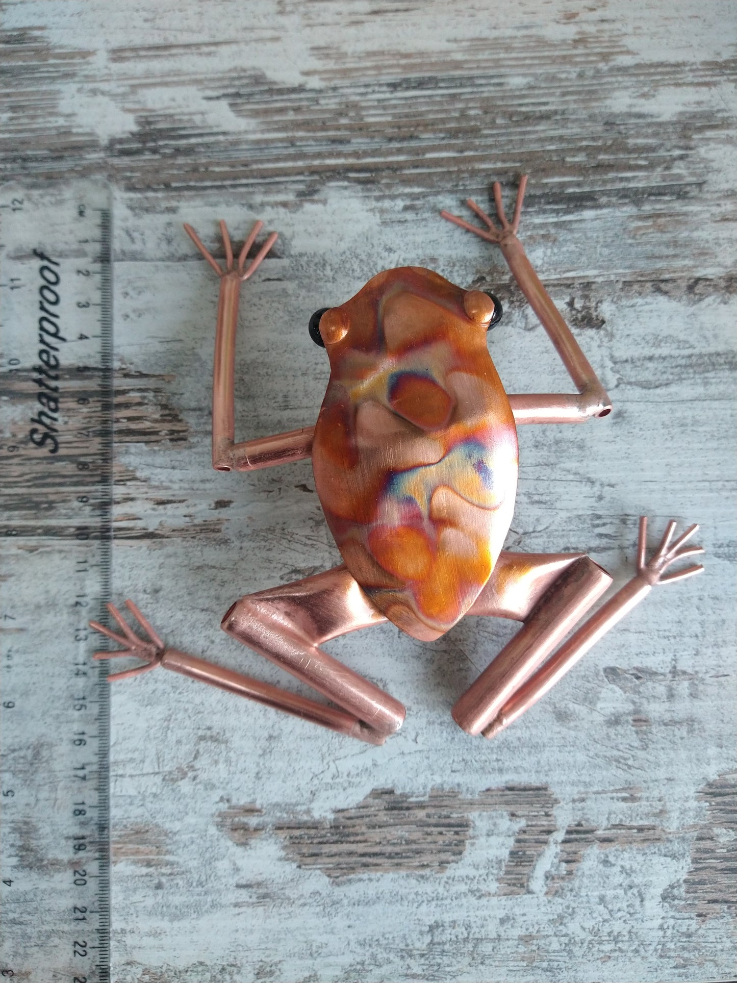 Copper frog garden decoration - Deshca Designs