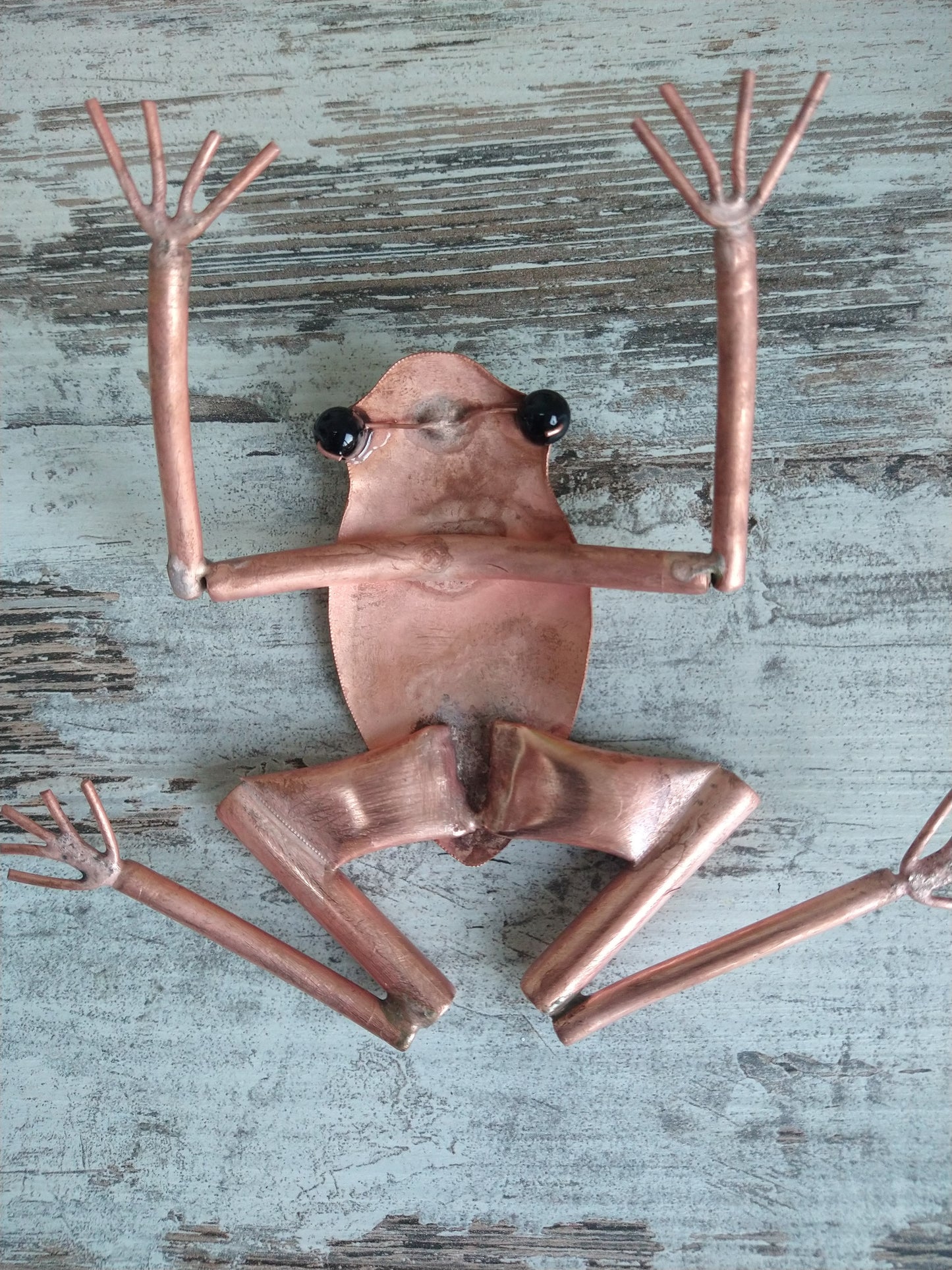 Copper frog garden decoration - Deshca Designs