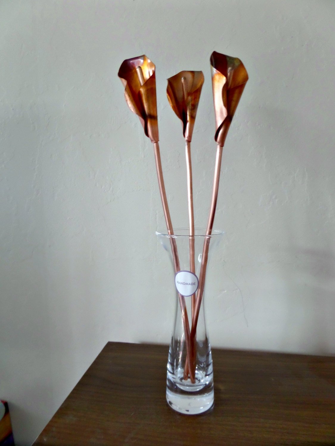 Calla lily, metal flowers, 7th anniversary gift, copper anniversary, wedding anniversary - Deshca Designs