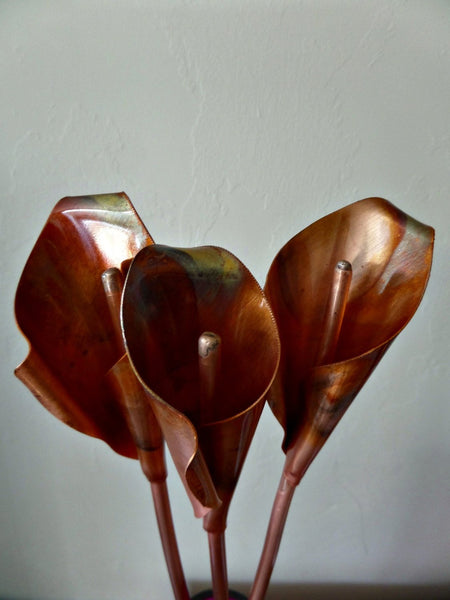 Copper Calla Lily, copper anniversary, metal flower, home decor, 7th anniversary gift, copper flower, wedding anniversary gift, copper gift - Deshca Designs