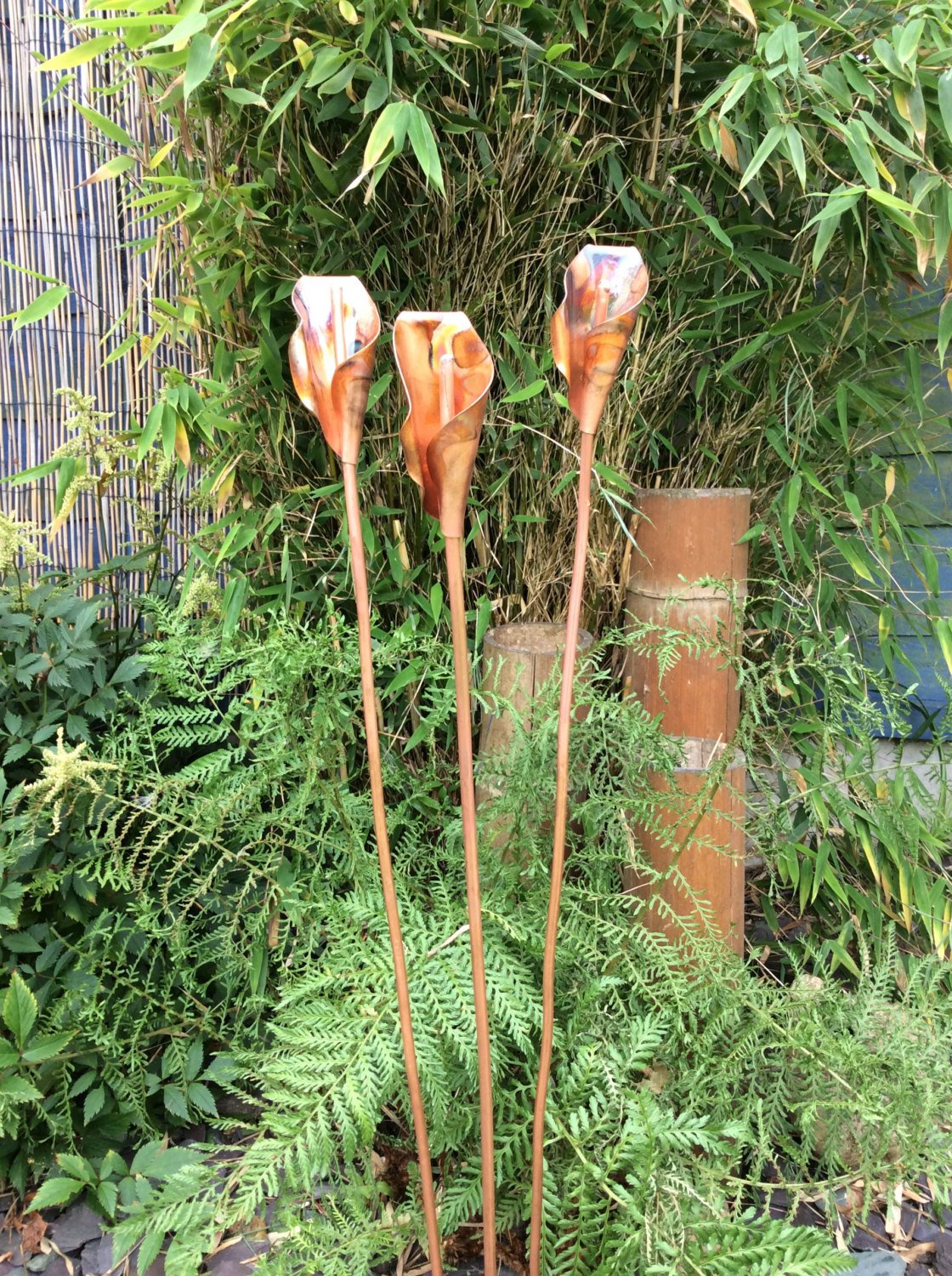 Copper Sculpture Garden Calla lily metal garden flower, garden decoration, garden art, metal flower, copper art, metal garden flower - Deshca Designs