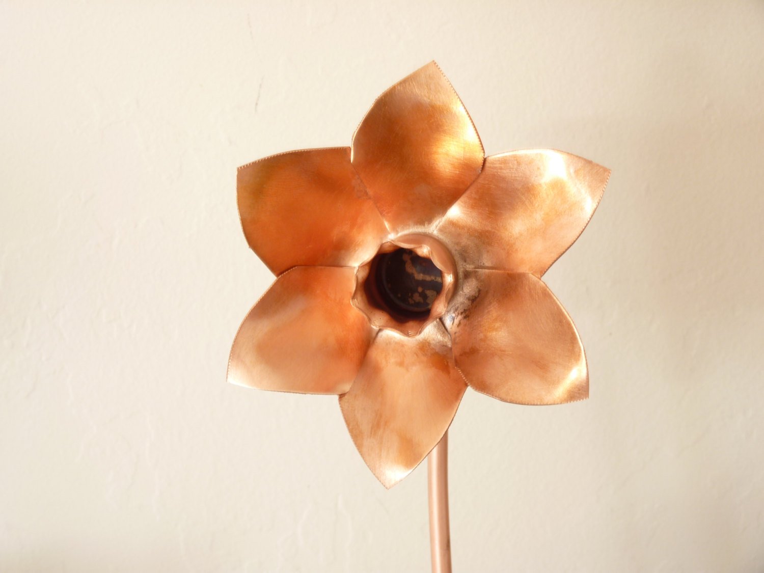 Copper daffodil, metal flower home decoration - Deshca Designs